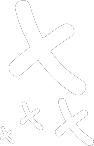 切り抜き用カタカナ文字「メ」pdf